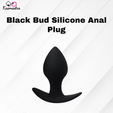 Kaamastra Black Bud Silicone Anal Plug - Sleek black design with tapered tip and flared base